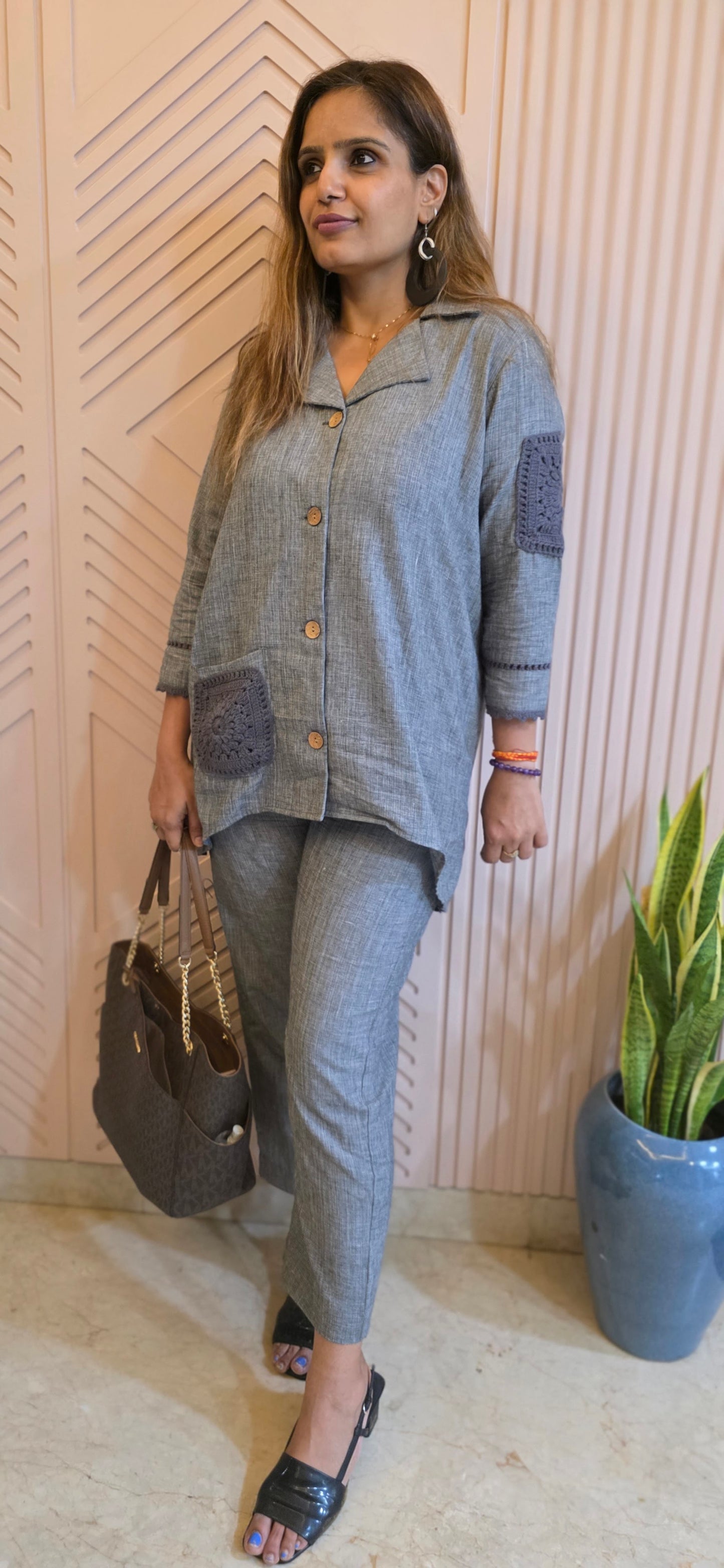 Grey Crochet Co-ord Set
