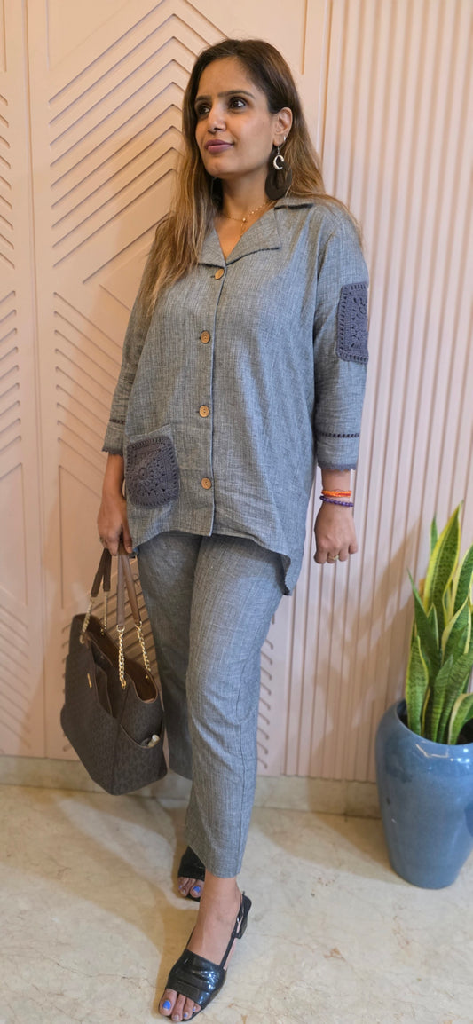 Grey Crochet Co-ord Set
