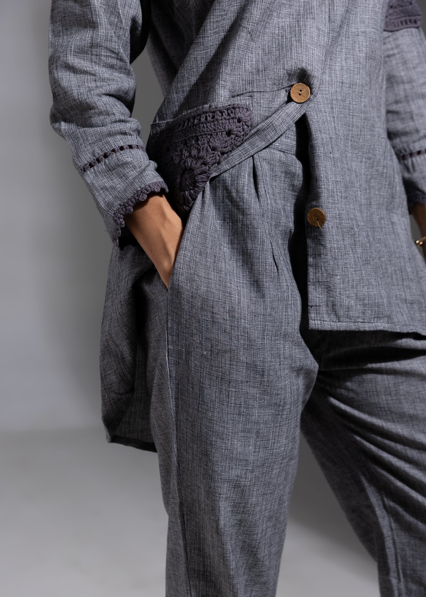 Grey Crochet Co-ord Set